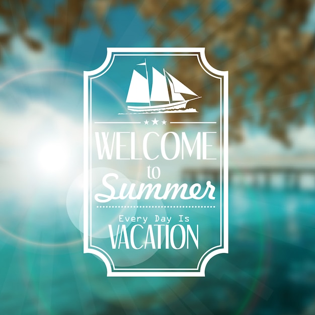 summer banner template with lettering text