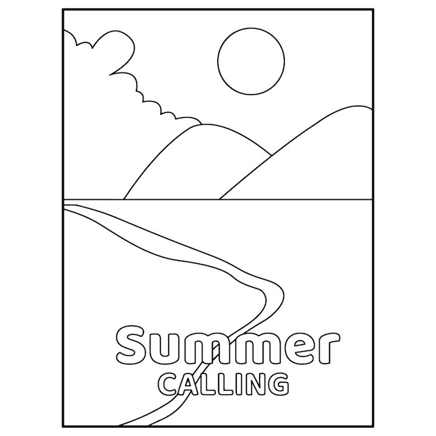 Summer Beach coloring pages for kids