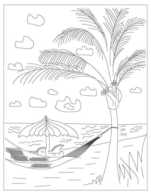 Summer Beach Coloring Pages And Symbols