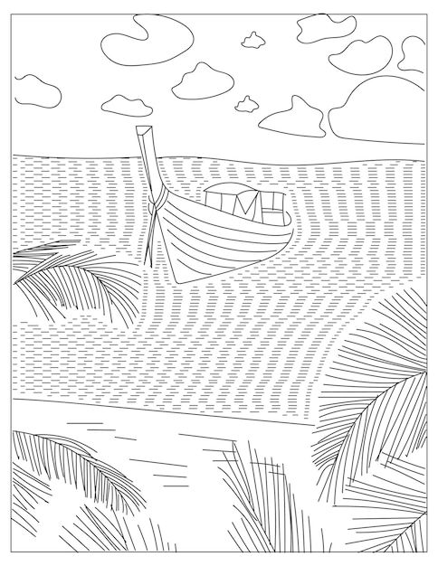 Summer Beach Coloring Pages And Symbols