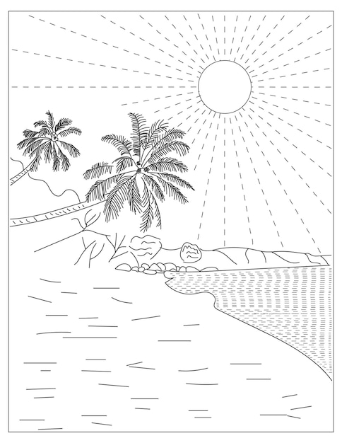 Summer Beach Coloring Pages And Symbols