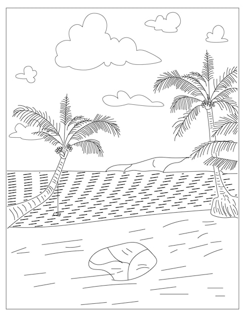 Summer Beach Coloring Pages And Symbols