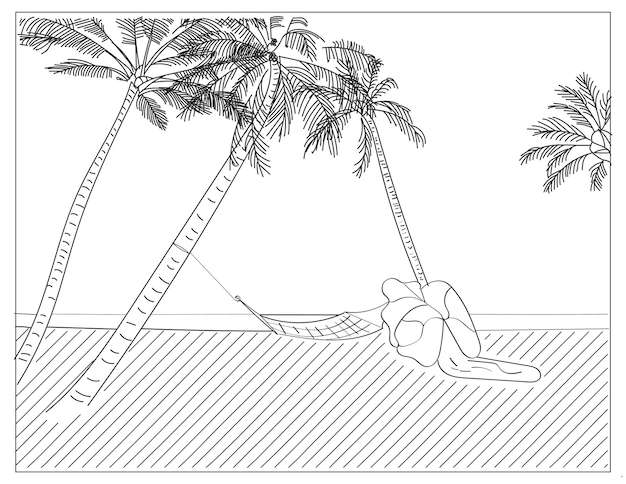 Summer Beach Coloring Pages And Symbols