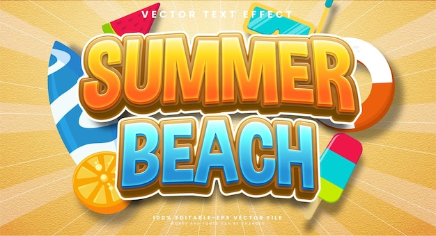 Summer beach editable text effect suitable to celebrate the summer event