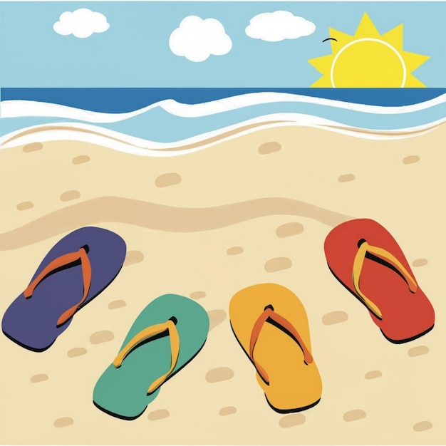 Summer Beach elements vector illustration