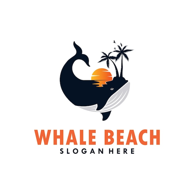 Summer beach logo vector illustration