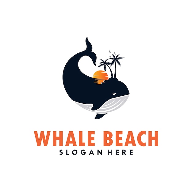 Summer beach logo vector illustration