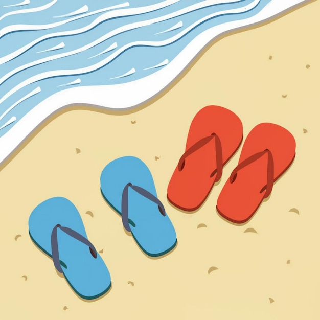 Summer Beach sandale vector illustration