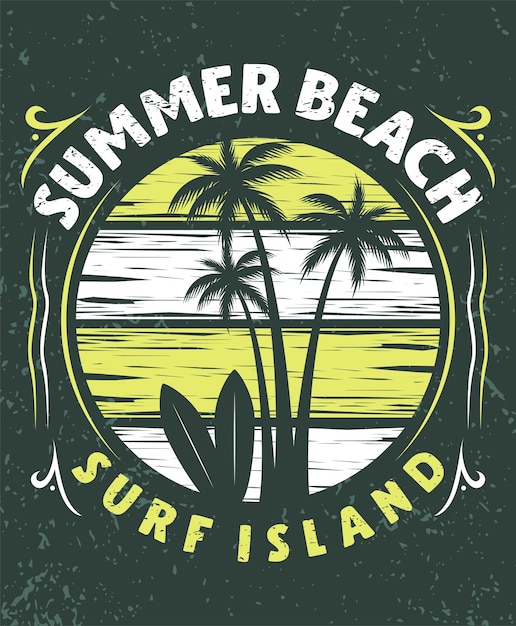 Summer beach surf poster and apparel concept