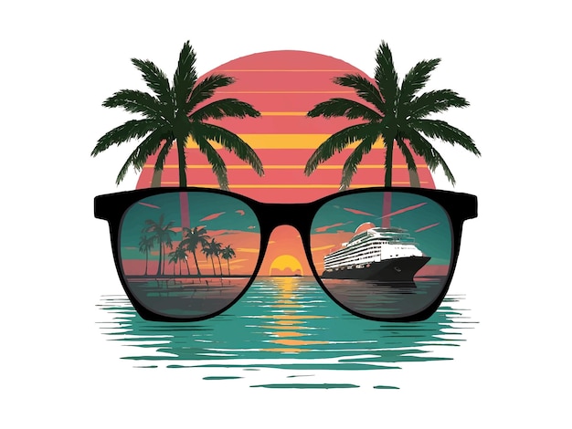 Vector summer beach t shirt design