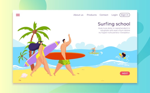 Summer beach vacation illustration