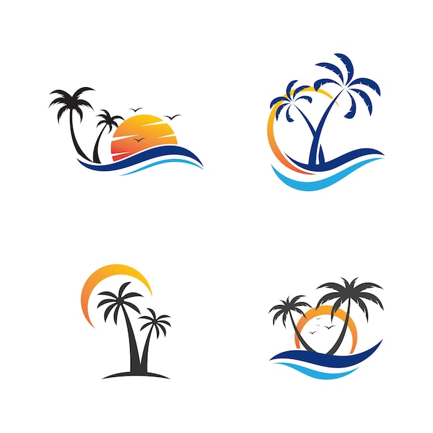 Summer beach Vector icon design illustration Template