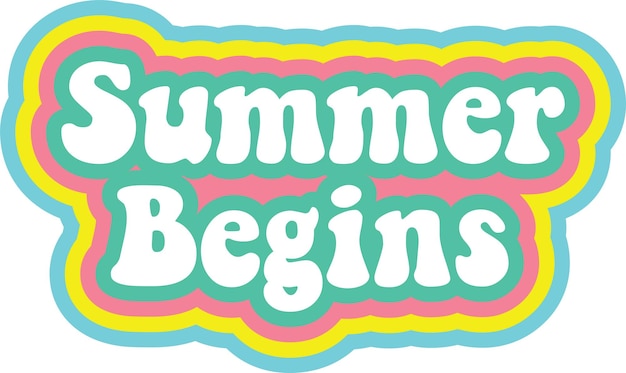 Summer Begins typo print design