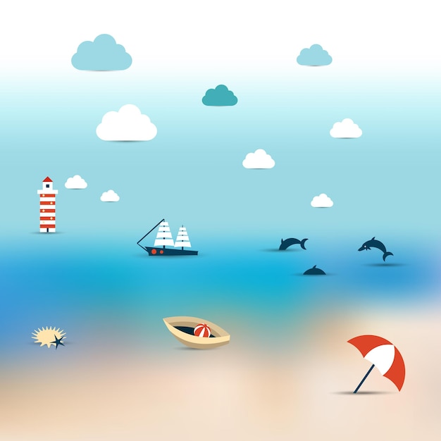 Summer blur background. Vector illustration.