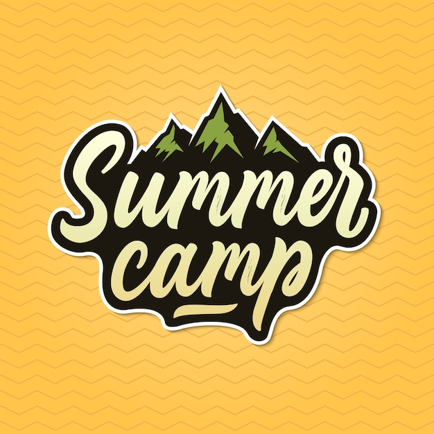 Summer camp badge, sticker, logo.