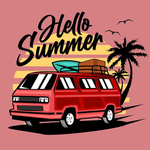 Summer car illustration