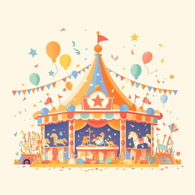 Summer Carnival with Rides and Games