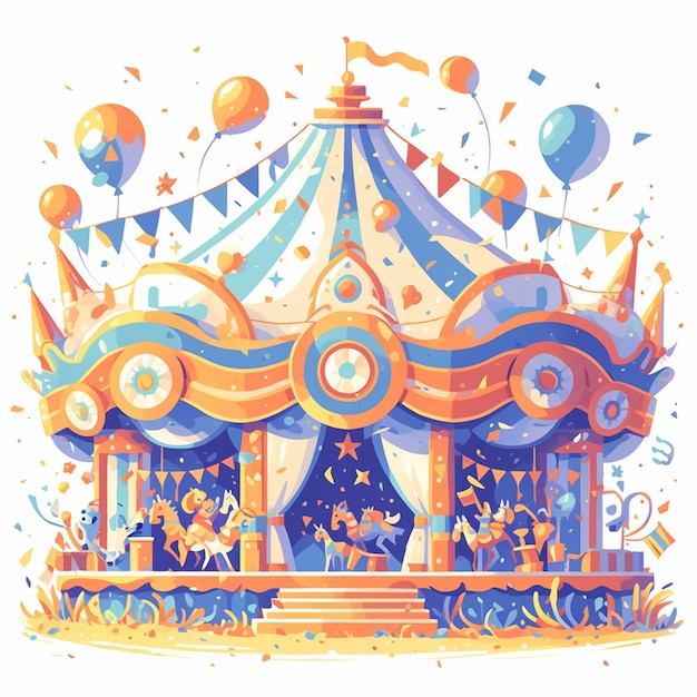 Summer Carnival with Rides and Games