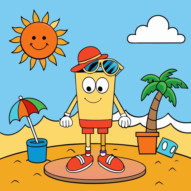 Vector summer cartoon clip art vector illustration design