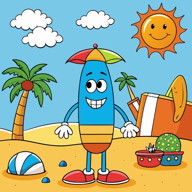 Vector summer cartoon clip art vector illustration design