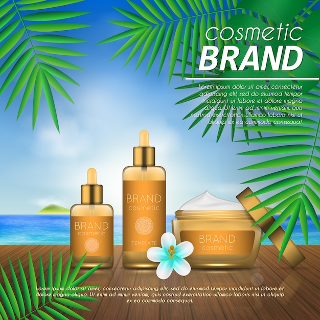 Summer cosmetic design template 