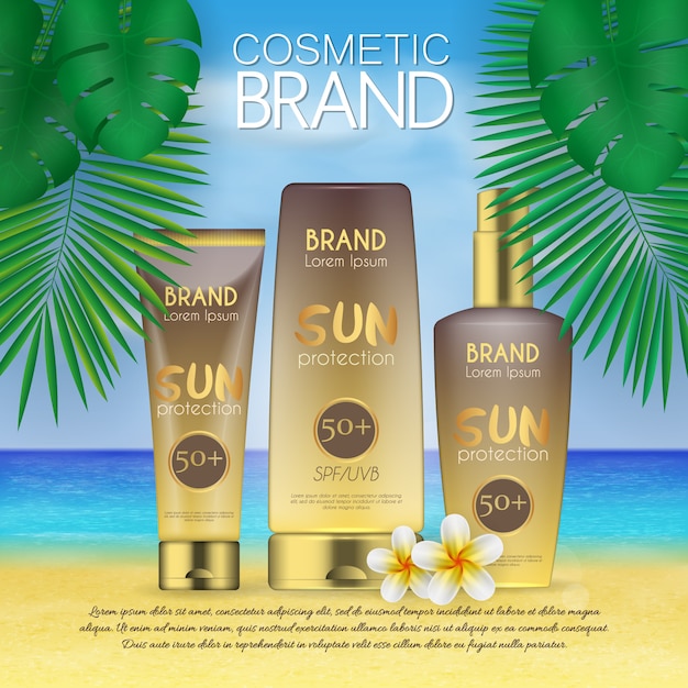 Summer cosmetic design template 