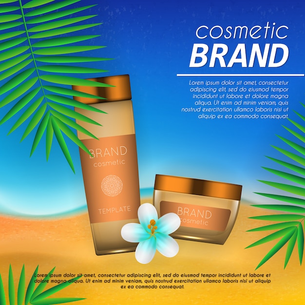 Summer cosmetic design template 