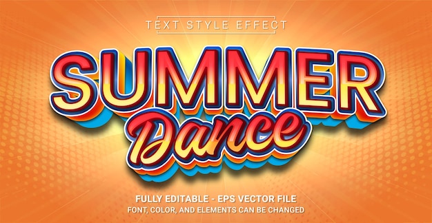 Summer Dance Text Style Effect Editable Graphic Text Template