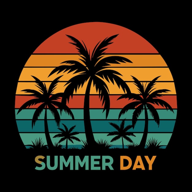 Summer day Typography design for tshirt