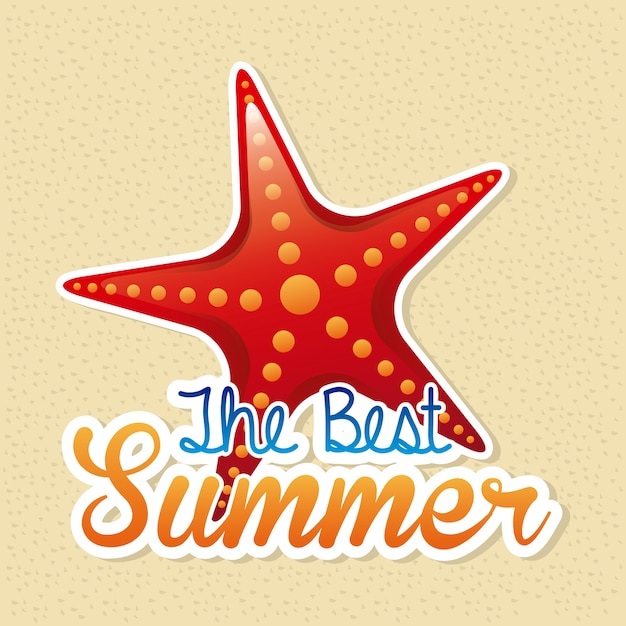 summer design over sand background vector illustration  