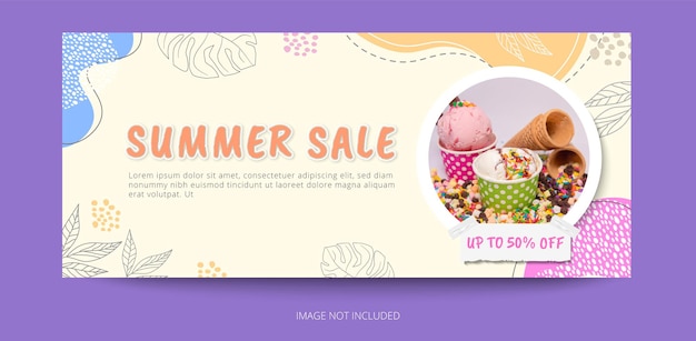 Summer discount web banner template