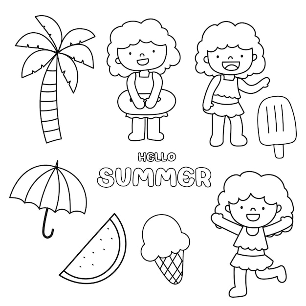 Summer doodle style