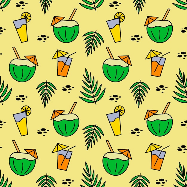 summer drink seamless pattern