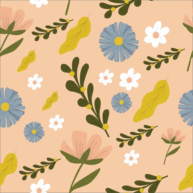 Summer exotic floral and leaves Seamless Pattern for wallpapers textile wedding invitation print