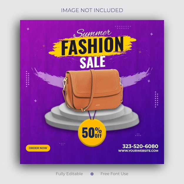 Summer fashion sale instagram post template