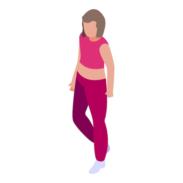 Vector summer female outfit icon isometric vector dance gym online exercise