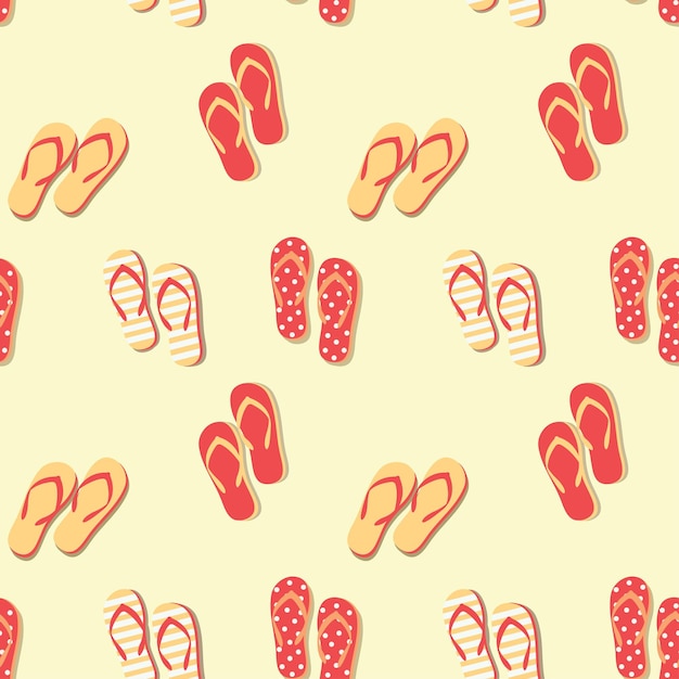 Summer flip flop slipper seamless pattern