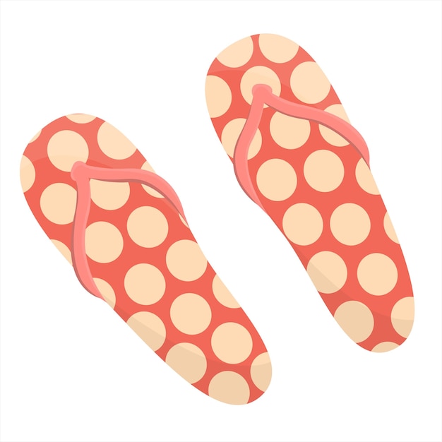 Summer flip flops for girl in flat style Vector stock illustration premium