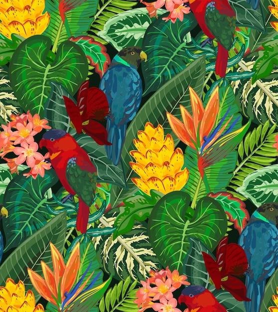 Summer floral print Endless animal background