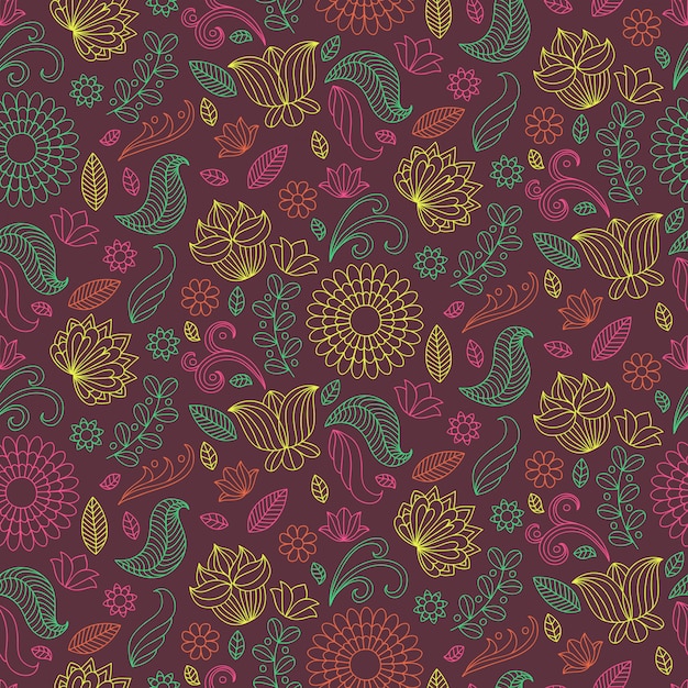 Summer floral seamless pattern