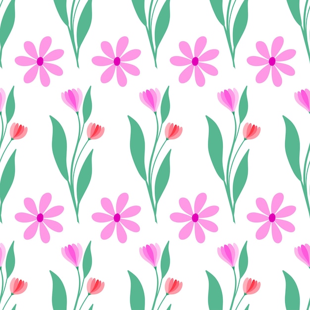 Summer floral seamless pattern