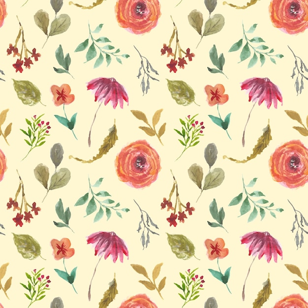 summer floral watercolor samples pattern