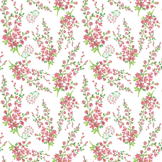 Summer flower watercolor seamless pattern