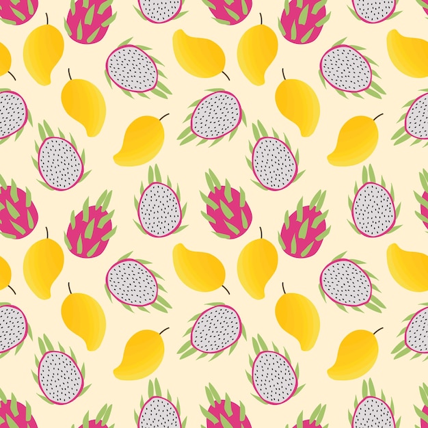 Summer fresh fruit seamless pattern