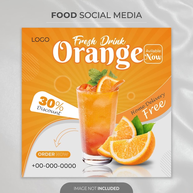 Vector summer fresh menu social media post template