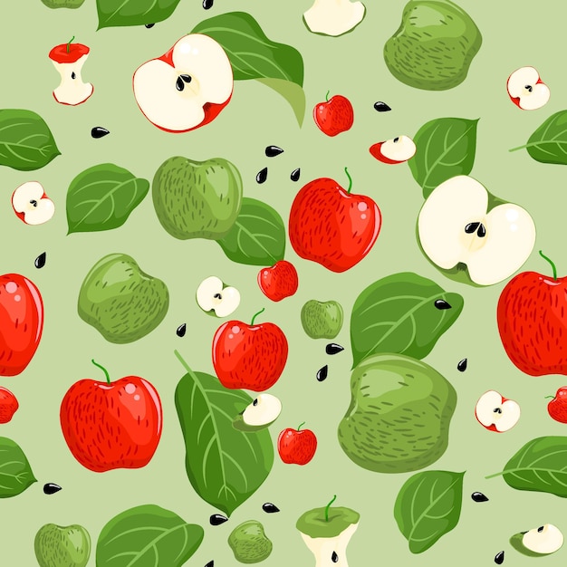 Summer fruit, berries seamless pattern, Vector background.