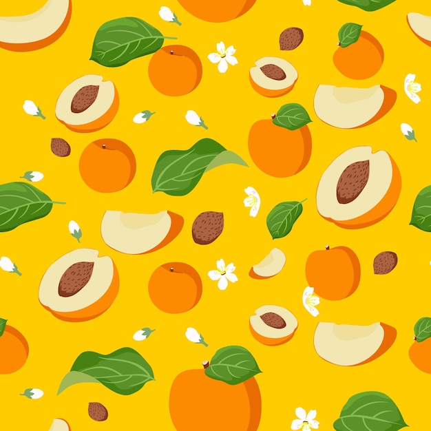 Summer fruit, berries seamless pattern, Vector background.