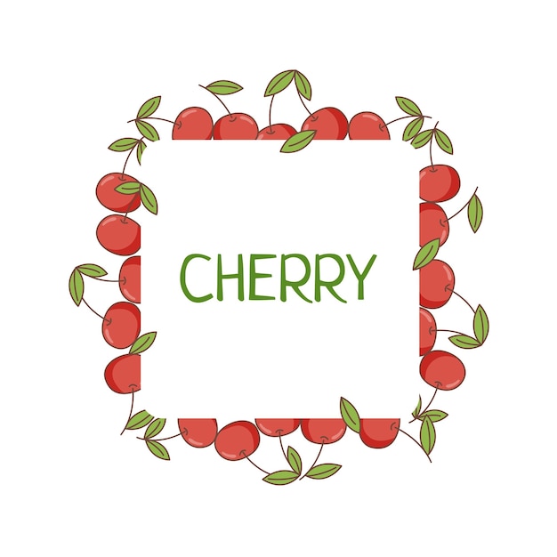 Summer fruit sticker of cherries