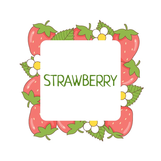 Summer fruit sticker of strawberry