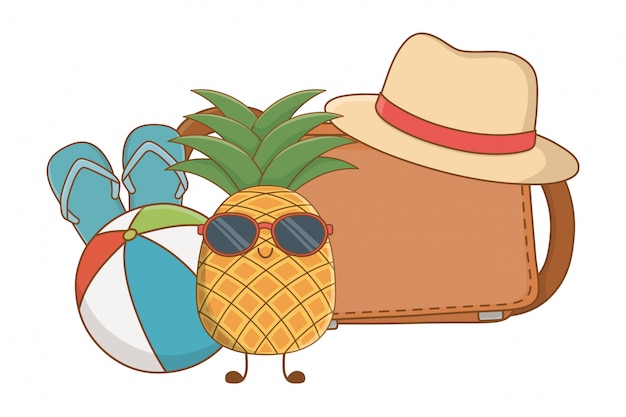 Summer and fruits funny cartoons